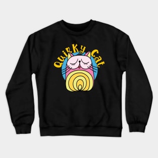 Quirky Cat Pink Cat Crewneck Sweatshirt